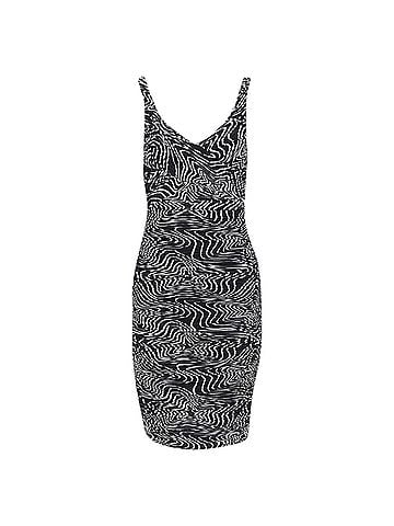 Versace Versace silk swirl print ruche pleated cocktail dress (view 1)