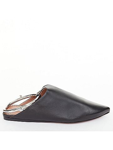 Alaïa Alaia 2022 La Babouche Black Leather Toe Ring Mules (view 1)