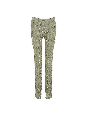Alexander McQueen ALEXANDER MCQUEEN 2002 khaki green distressed cotton chevron jeans IT38 XS (view 1)
