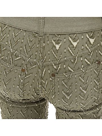 Alexander McQueen ALEXANDER MCQUEEN 2002 khaki green distressed cotton chevron jeans IT38 XS (view 2)