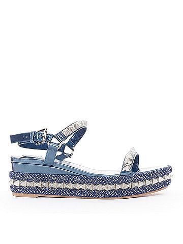 Christian Louboutin CHRISTIAN LOUBOUTIN Pyraclou 60 denim blue spikes platform wedges EU38 (view 1)