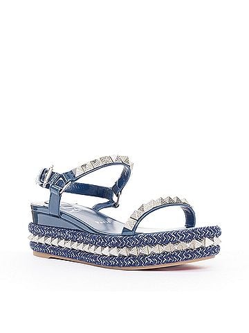 Christian Louboutin CHRISTIAN LOUBOUTIN Pyraclou 60 denim blue spikes platform wedges EU38 (view 2)