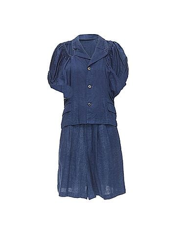 Comme des Garçons Comme des Garcons linen ruched sleeve cut out top set (view 1)