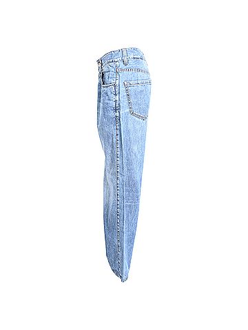 Brunello Cucinelli Brunello Cucinelli Mid-Rise Loose Jeans in Blue Cotton (view 2)
