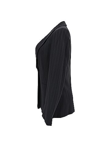 Giorgio Armani Giorgio Armani Pinstripe Single-Breasted Blazer in Black Wool (view 2)