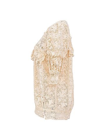 Isabel Marant Isabel Marant Embroidered Lace Blouse in Ivory Cotton (view 2)