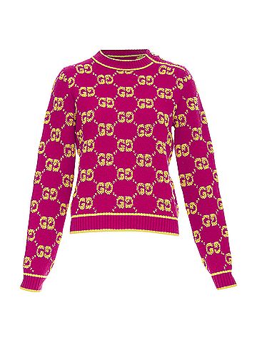 Gucci Gucci wool GG monogram jacquard cropped sweater (view 1)