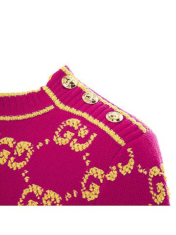 Gucci Gucci wool GG monogram jacquard cropped sweater (view 2)