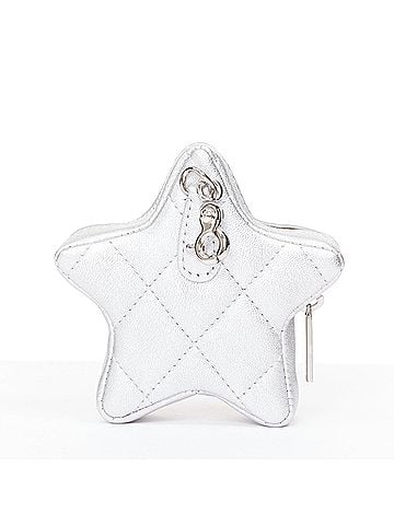 Chanel Chanel silver lambskin leather CC logo star coin purse (view 2)