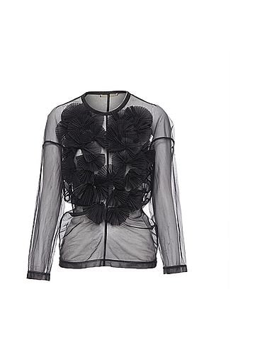Comme des Garçons Comme des Garcons pleated fan ruffle sheer top (view 1)