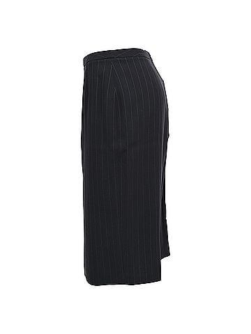 Giorgio Armani Giorgio Armani Pinstripe Midi Pencil Skirt in Navy Blue Wool (view 2)