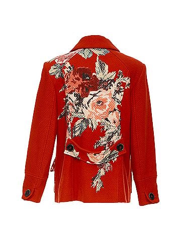 Kenzo Kenzo wool floral intarsia back double breasted coat (view 1)