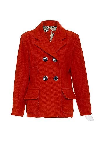 Kenzo Kenzo wool floral intarsia back double breasted coat (view 2)
