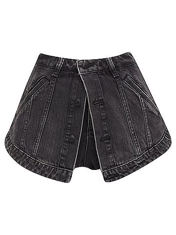 Alexander Wang Alexander Wang washed cotton layered skort high waist shorts (view 1)