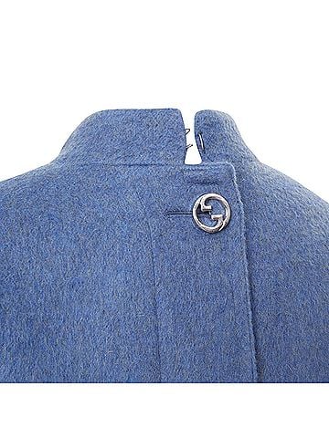 Gucci Gucci mohair wool back button open vent flared coat (view 2)