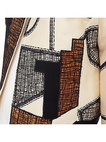 Oscar De La Renta Oscar de la Renta abstract mesh overlay cropped jacket (view 2)