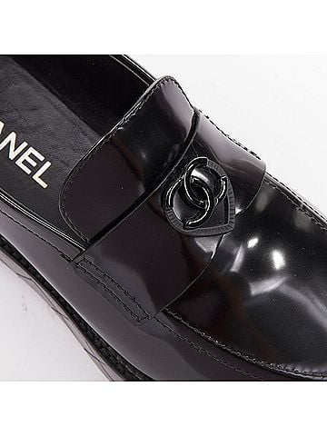 Chanel Chanel Heart CC leather quilted platform penny loafers (view 2)