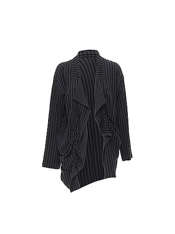 Comme des Garçons Comme des Garcons striped wool draped front jacket (view 1)