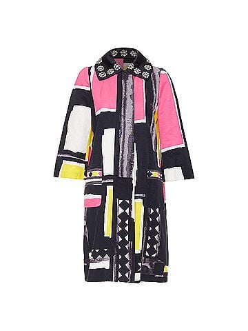Kenzo Kenzo Defile abstract geometric crystal collar coat (view 1)