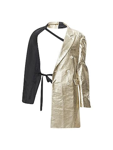 Comme des Garçons Comme des Garcons gold pleated harness tie open jacket (view 1)