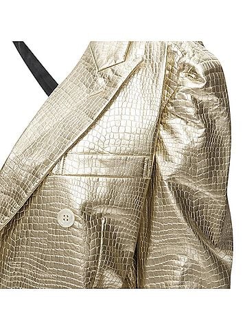 Comme des Garçons Comme des Garcons gold pleated harness tie open jacket (view 2)
