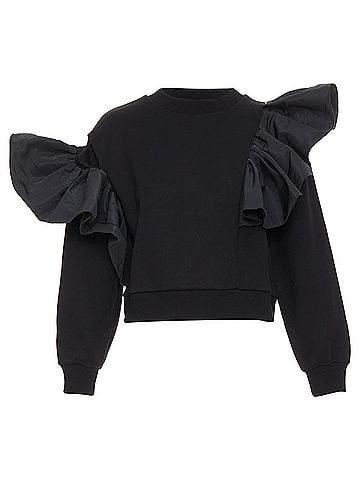 Alexander McQueen Alexander McQueen ruffle cotton blend pullover sweater (view 1)