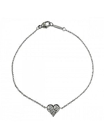 Tiffany & Co. Tiffany &amp; Co. Sentimental Heart Bracelet for Women, Platinum 950, Diamond, Approx. 2.5g (view 1)
