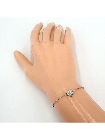 Tiffany & Co. Tiffany &amp; Co. Sentimental Heart Bracelet for Women, Platinum 950, Diamond, Approx. 2.5g (view 2)
