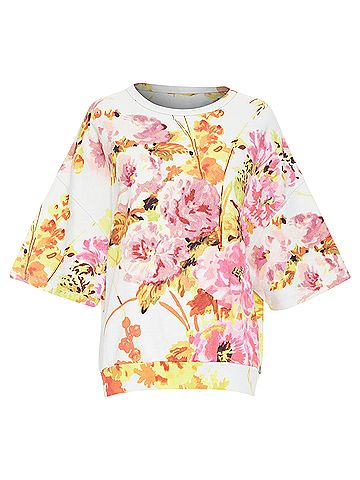 Dries Van Noten Dries Van Noten floral graphic wide sleeve sweatshirt (view 1)