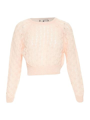 Simone Rocha Simone Rocha mohair blend bubble knit cropped sweater (view 1)