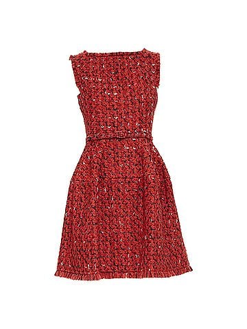 Oscar De La Renta Oscar de la Renta boucle tweed fit flare dress (view 1)