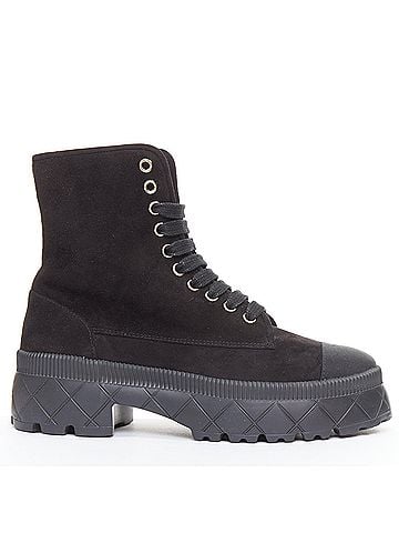 Chanel Chanel Quilted Suede Combat Boots (view 1)