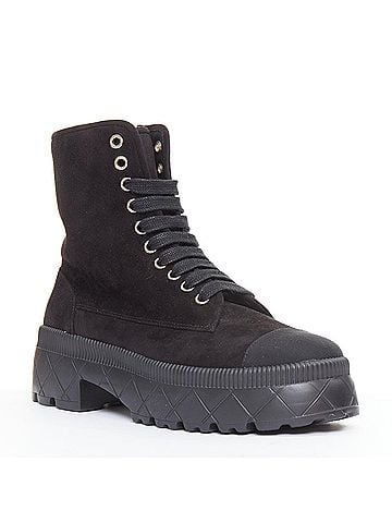 Chanel Chanel Quilted Suede Combat Boots (view 2)