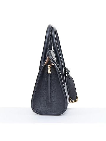 Alexander McQueen ALEXANDER MCQUEEN Heroine 21 black calfskin leather gold hardware satchel bag (view 2)