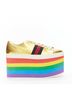 Gucci 100% Leather Multi Color Gucci Web Platform Sneakers Size EU 37 1/2 - photo 1