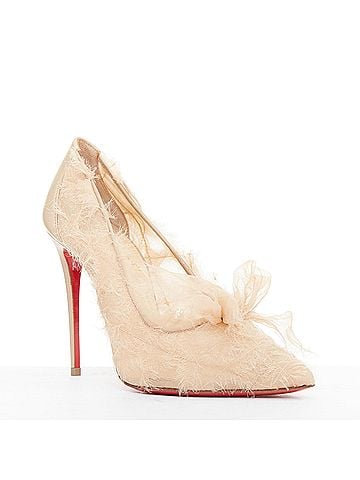 Christian Louboutin Christian Louboutin Organza Bow Leather Pump (view 1)