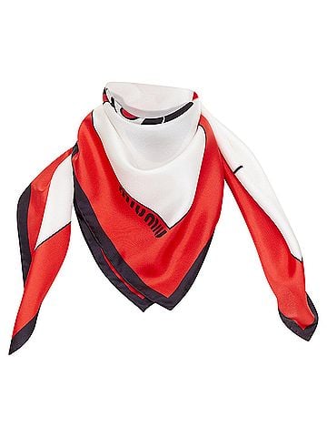 Miu Miu Miu Miu Disney Minnie Mouse silk twill cartoon print scarf (view 1)