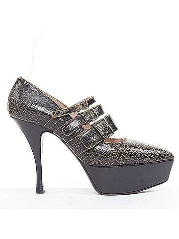 Miu Miu Miu Miu Leather Triple Strap Platform Heels (view 1)