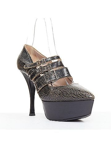 Miu Miu Miu Miu Leather Triple Strap Platform Heels (view 2)