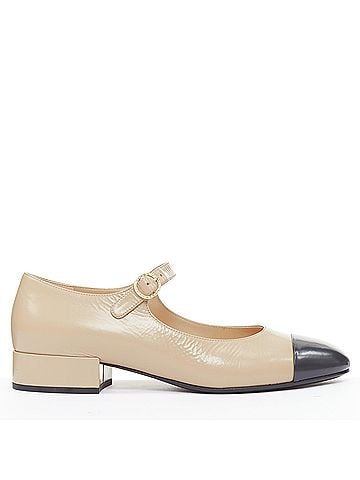 Chanel Chanel Leather Cap Toe Block Heel Flats (view 1)