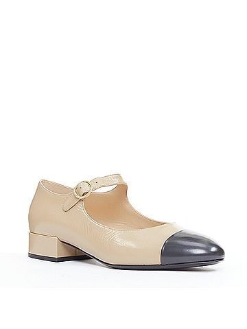 Chanel Chanel Leather Cap Toe Block Heel Flats (view 2)