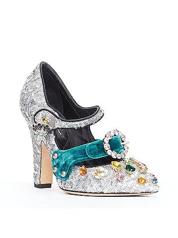Dolce & Gabbana Dolce Gabbana Velvet Glitter Heels (view 1)