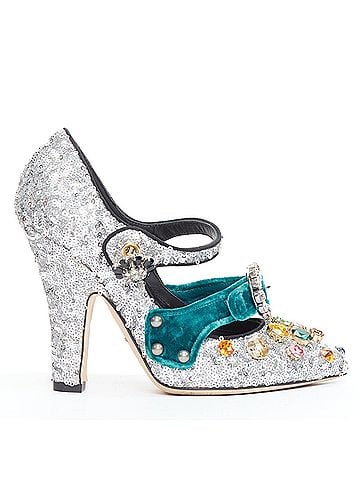Dolce & Gabbana Dolce Gabbana Velvet Glitter Heels (view 2)