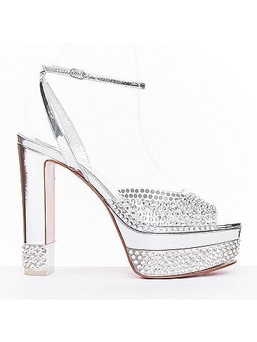 Christian Louboutin CHRISTIAN LOUBOUTIN Bridal Cassandrissima Alta 130 crystal silver platform EU36 (view 1)