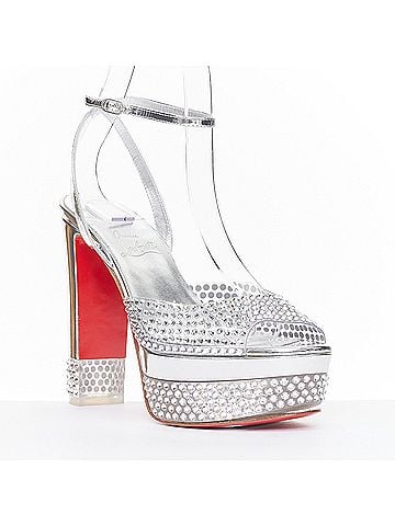 Christian Louboutin CHRISTIAN LOUBOUTIN Bridal Cassandrissima Alta 130 crystal silver platform EU36 (view 2)