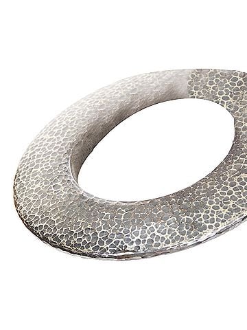 Bottega Veneta Bottega Veneta oxidized sterling silver hammered disk bangle (view 2)