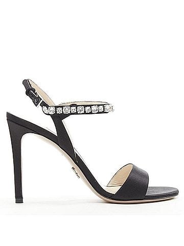 Prada Prada Satin Crystal Embellished Sandals (view 1)