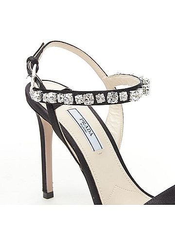 Prada Prada Satin Crystal Embellished Sandals (view 2)