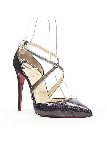 Christian Louboutin Christian Louboutin Leather Cross Pump (view 2)