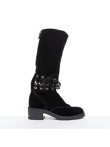 Chanel Chanel Velvet Cap Toe Riding Boots (view 1)